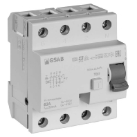 FI-Schutzschalter 63A, 4-pol. 30mA FI4-63-30
