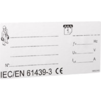 Typenschild IEC / EN 61439-3 VZ123CE (VE10)