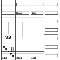 Equipped meter cabinet IP44 1100x1050mm ZB341X29N