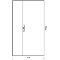 Empty meter cabinet IP44 1400x800mm ZB53S