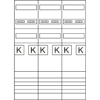 Meter panel 6 kWh-meters 6 rows ZL3ET26