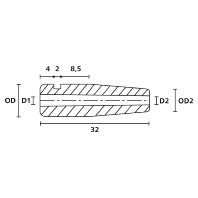 Cable bending restrictor 3,5mm H125 PVC BK 1000