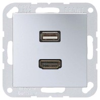 Multimedia-Anschluss alu HDMI/USB m.Tragring MA A 1163 AL
