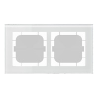 Glass cover frame 2-fold for 63 mm systems, White BE-GTR263W.01