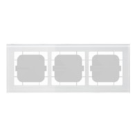 Glass cover frame 3-fold for 63 mm systems, White BE-GTR363W.01