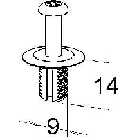 Rivet for slotted cable trunk 9mm DF M