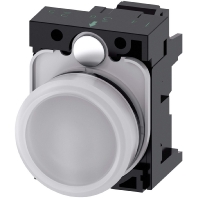 Leuchtmelder wei, Linse, glatt 3SU1102-6AA60-3AA0