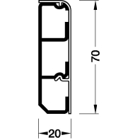 Skirting duct 70x20mm RAL9010 SL 20071 rws