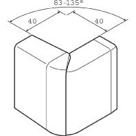 Outer elbow for baseboard wireway SL 200553D1 alu