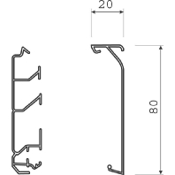 Cover for skirting duct 80x20mm SL 2008022 rws