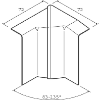 Inner elbow for baseboard wireway SL 200804D1 alu