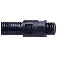 Straight connector for corrugated hose AL21/PF050/A/BL