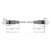 Circular connector for field assembly RSSW-RKSW451-0,5M