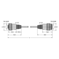 Circular connector for field assembly RKM52-0,5-RSM52