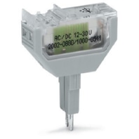 Bauelementestecker 2-polig,LED rot,grau 2002-880/1000-836
