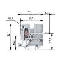 Reihenklemme WKM 2,5F2/15/VO