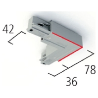 Coupler/connector L-shape for luminaires, 555 1 1209 6 - Promotional item