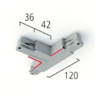 T-connector LB23 protective conductor inside right black