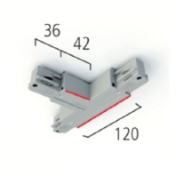 T-connector LB23 protective conductor outside left silver