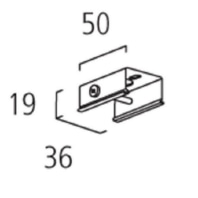 Pendulum clip LB23 for rope or pendulum suspension silver
