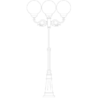 Bollard light LB23 3x E27 75W H:2560mm white