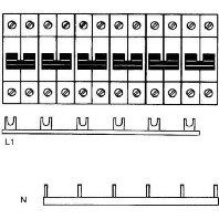 Kammschiene Zuleitung:3Phase+N SZ-KS 11/30N