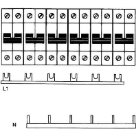 Kammschiene Zuleitung:1Phase+N SZ-KS 9/30N