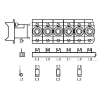 Phase busbar 3-p 10mm 1045mm SZ-PSB 2 N