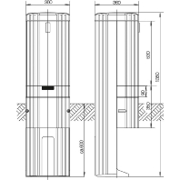 Freiluftsule aus FB1BH3,H=1350mm SL135A