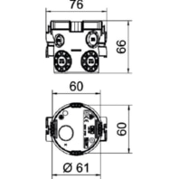 Flush mounted mounted box D=60mm UG 66-LKG