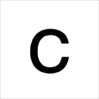 Buchstabe c schwarz 100mm klein 99222.003.C/K
