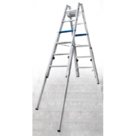 Treppenhausleiter eloxiert, 2x8 Stufen, 71408-7E