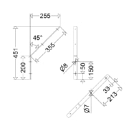 Supporting bracket for luminaires WA 45 ALU
