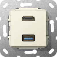 UP Tragring HDMI und USB A cremewei, 567901