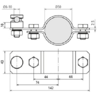 FS Anschlussschelle NIRO D50 f.Rd 6-10mm AS D50 KSV 6.10 V2A