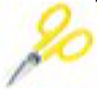 Schere fr Kabelfasern gelb, gezahnt FF_AC_CUT