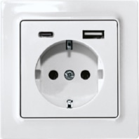 Socket outlet protective contact DSS55E+USBA+C-pm