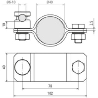 FS Anschlussschelle NIRO D40 f.Rd 6-10mm AS D40 KSV 6.10 V2A