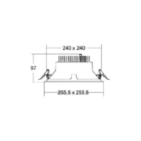 LED-Einbaudownlight 230V 3500K, quadratisch