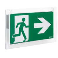 Emergency luminaire - LED escape sign light RAL 9003 IP42 20m, CrystalWay 19021CG-S