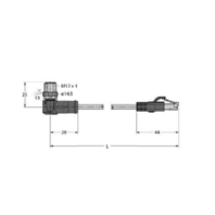 Circular connector for field assembly WSSD-RJ45S-4414-3M
