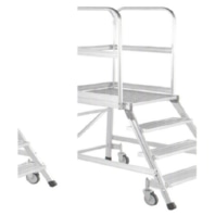 Podestleiter fahrbar einseit.8 Alu-Stufen 46391