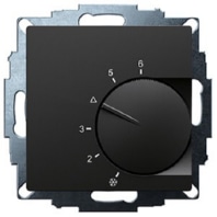 Flush-mounted room controller, matt black 55x55, 5-30C, AC230V, 191810154802