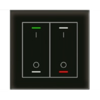 KNX Glass Push Button II Lite 2-fold, RGBW, switch, with temperature sensor, Black - BE-GTL2TS.B1S