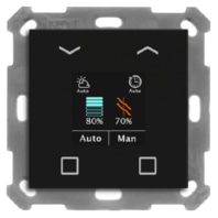 KNX Blind Push Button Smart 55 4-fold with colour display, Black matt BE-JTA550406.01