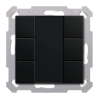 KNX Push Button 55 6-fold, Black matt BE-TA550606.02