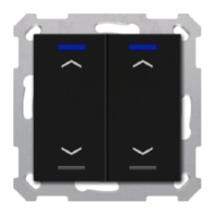 KNX Push Button Lite 55 2-fold, RGBW, blinds, Black matt BE-TAL550206.A1