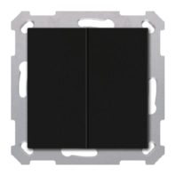 KNX Push Button Lite 55 Basic 2 gang, neutral, Black matt BE-TAL55B206.01