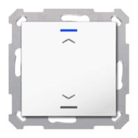 KNX Push Button Lite 55 1 gang, RGBW, blinds, with temperature sensor, White glossy finish BE-TAL55T1.A1