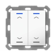 KNX Push Button Lite 55 2 gang, RGBW, blinds, with temperature sensor, White glossy finish BE-TAL55T2.A1